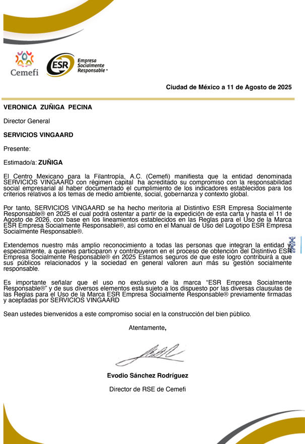 Certificaciones Vingaard