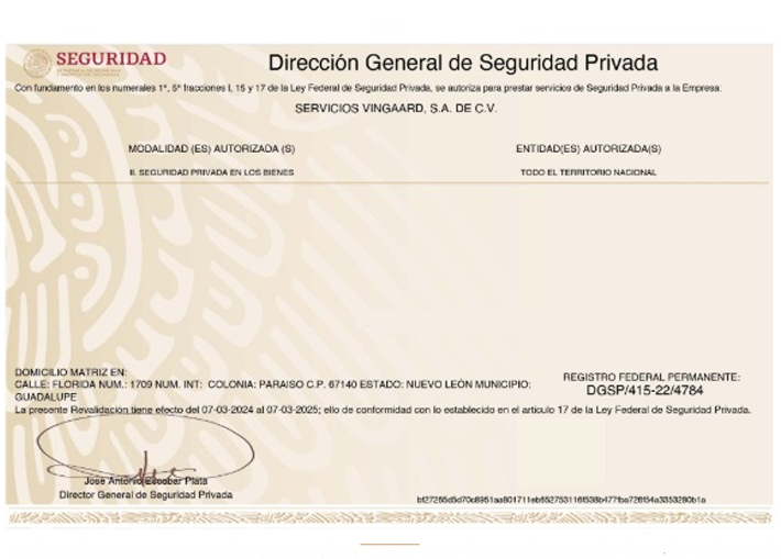 Certificaciones Vingaard